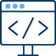 Icon of a monitor with HTML code