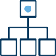 Icon of a box branching out to 3 other boxes