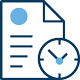 Icon of a document with a clock next to it