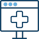 Icon of a medical symbol on a monitor