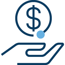 Icon of a handing holding a coin
