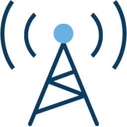 Icon of a radio tower emitting a signal