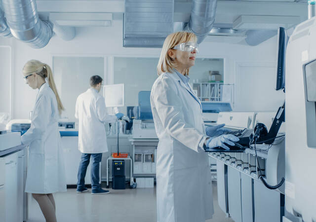 People working in a lab