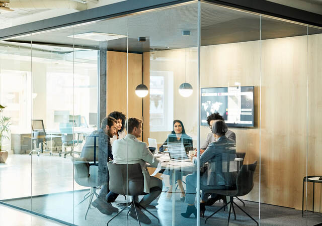 Group of people meeting in a conference room