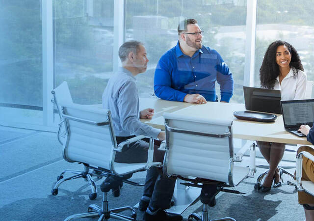 People sitting in a conference room having a meeting