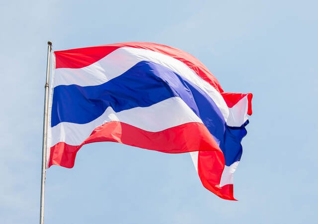 Flag of Thailand waving in the wind