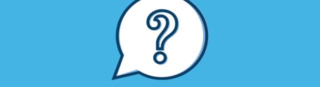 Drawing of a question mark in a speech bubble