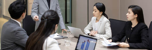 Group of business professionals having a meeting in a conference room