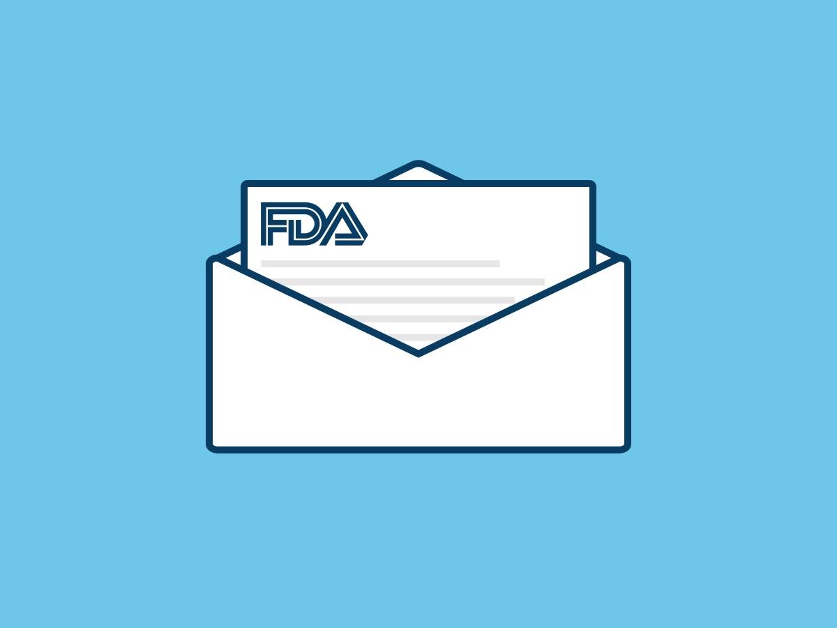 FDA notice in envelope