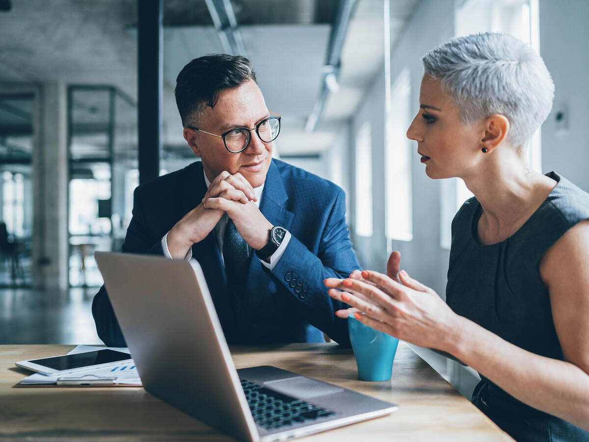 Business coworkers working together in an office